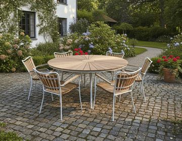 DaneLine Adam havesæt m/6 stole Ø150 cm - Nonwood - Hvid 